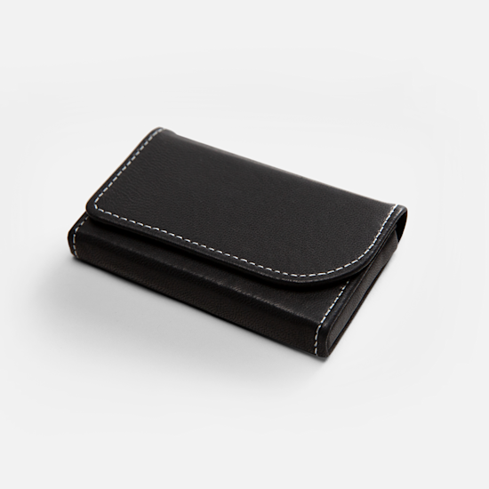 Black Learther Horizontal Business Card Holders